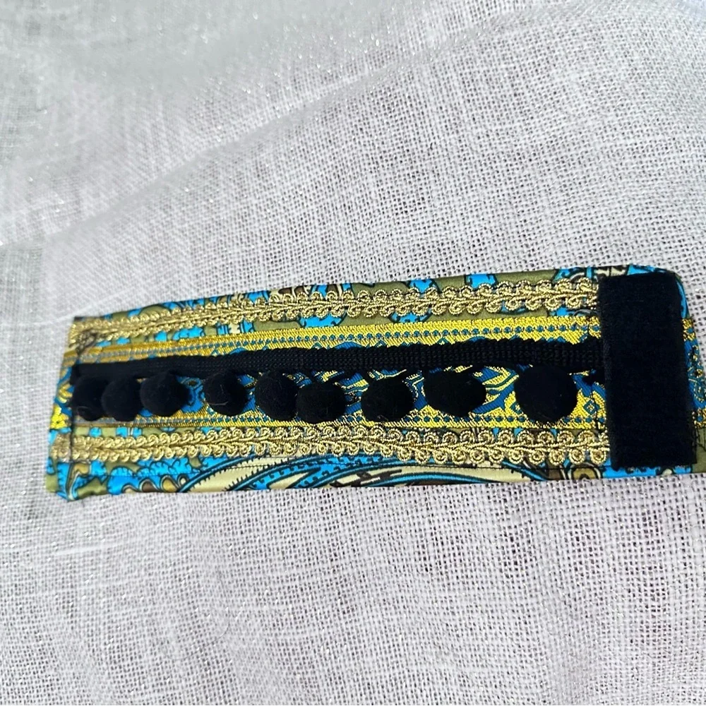 RUBYRUDI Cuff Bracelet Handcrafted OOAK Fabric Embellished Artisan Wearable Art
